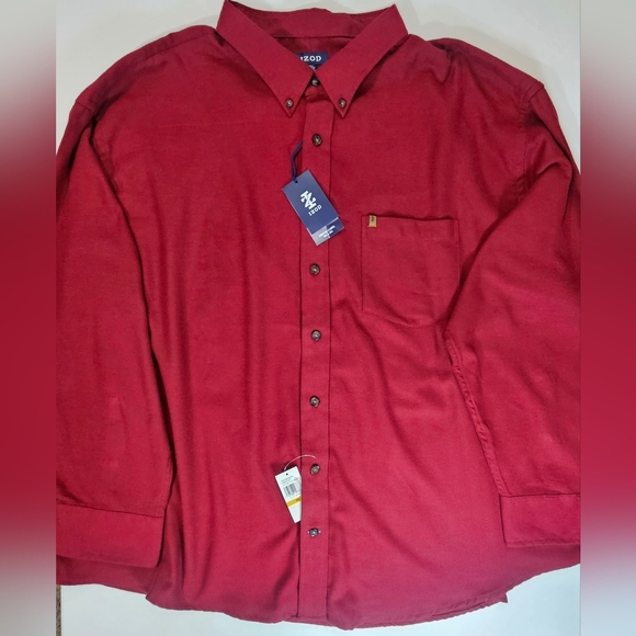 Izod Flannel Shirt Mens Big‎ And Tall 4XL Red Moisture Wicking Christmas Ready - Picture 1 of 8